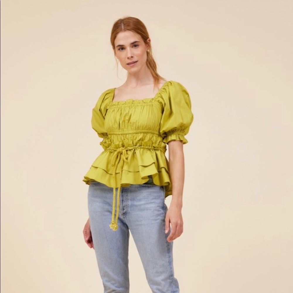 Moodie Puff Sleeve Poplin Top